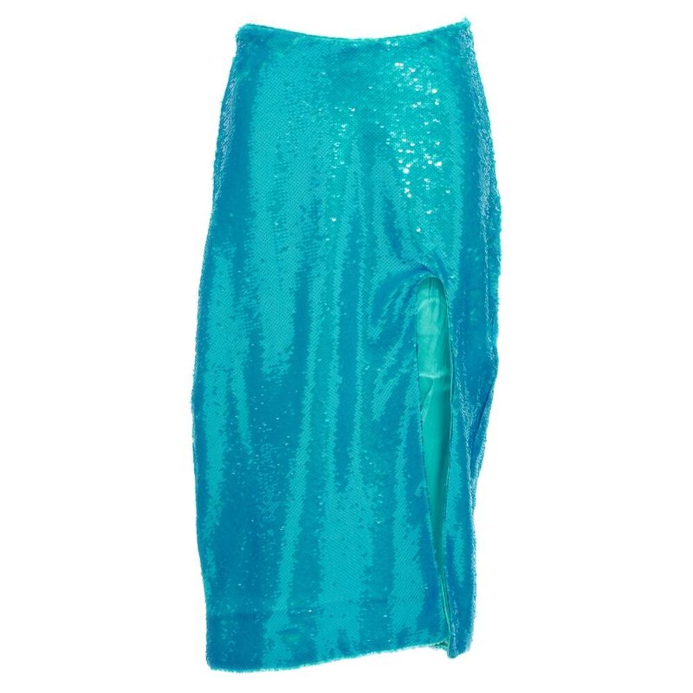 Ganni Blue Recycled Polyester Midi Women's Skirt